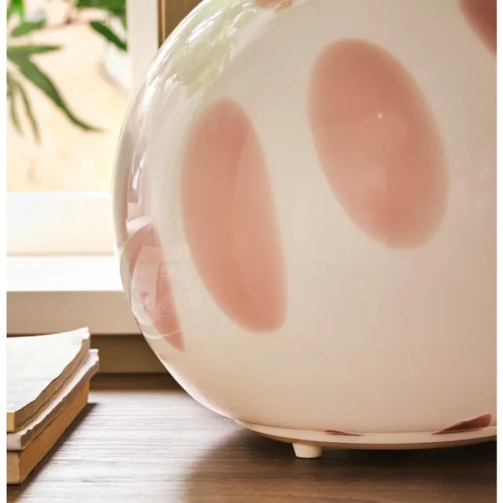 IKEA Pink FADO Table Lamp Glass White, 10